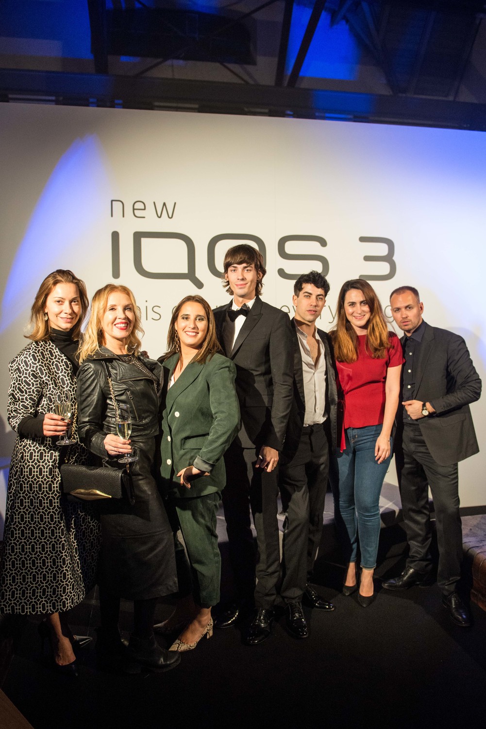 Zleva Markéta Tomková, Světlana Pospíšilová, Marta Ferrerová (IQOS), Nicolas Hau, Julien Landais, Amis Alisshi (IQOS) a producent Milosh Harajda.
