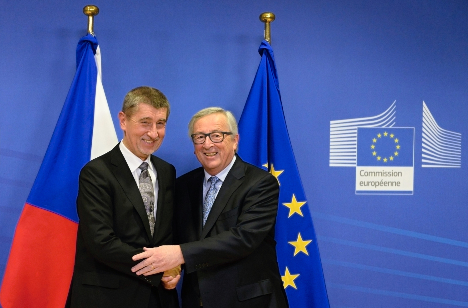 Andrej Babiš (vlevo) a Jean-Claude Juncker.
