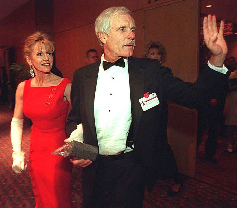 Ted Turner se svou manželkou Jane Fondovou na snímku z roku 1997.