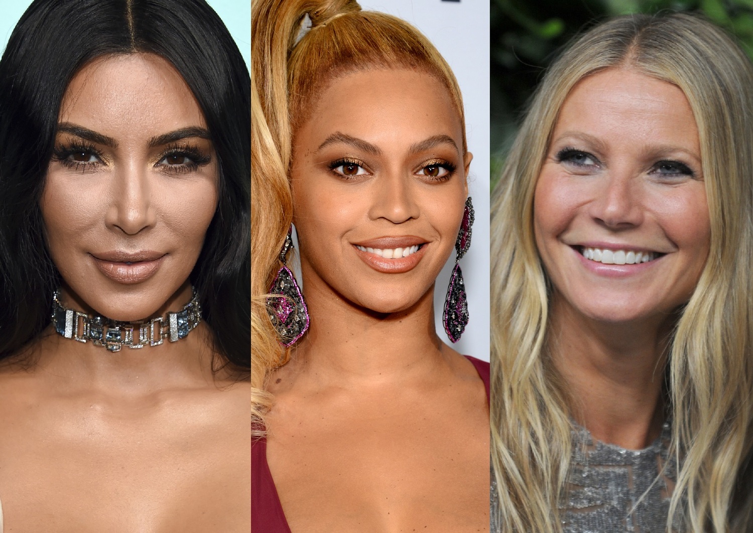 Kim Kardashian, Gwyneth Paltrow a Beyoncé. Kim Kardashian, Gwyneth Paltrow a Beyoncé.