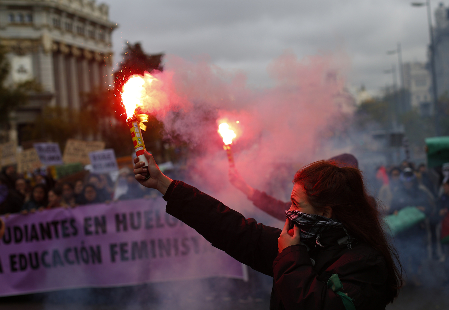 Demonstrace v rámci Mezinárodního dne proti násilí na ženách. 