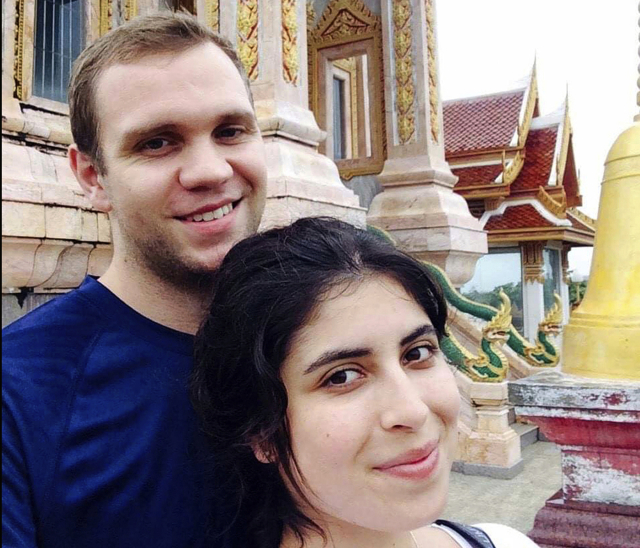 Matthew Hedges se ženou. Matthew Hedges se ženou.