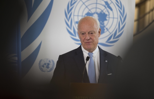 Zmocněnec OSN pro Sýrii Staffan de Mistura.