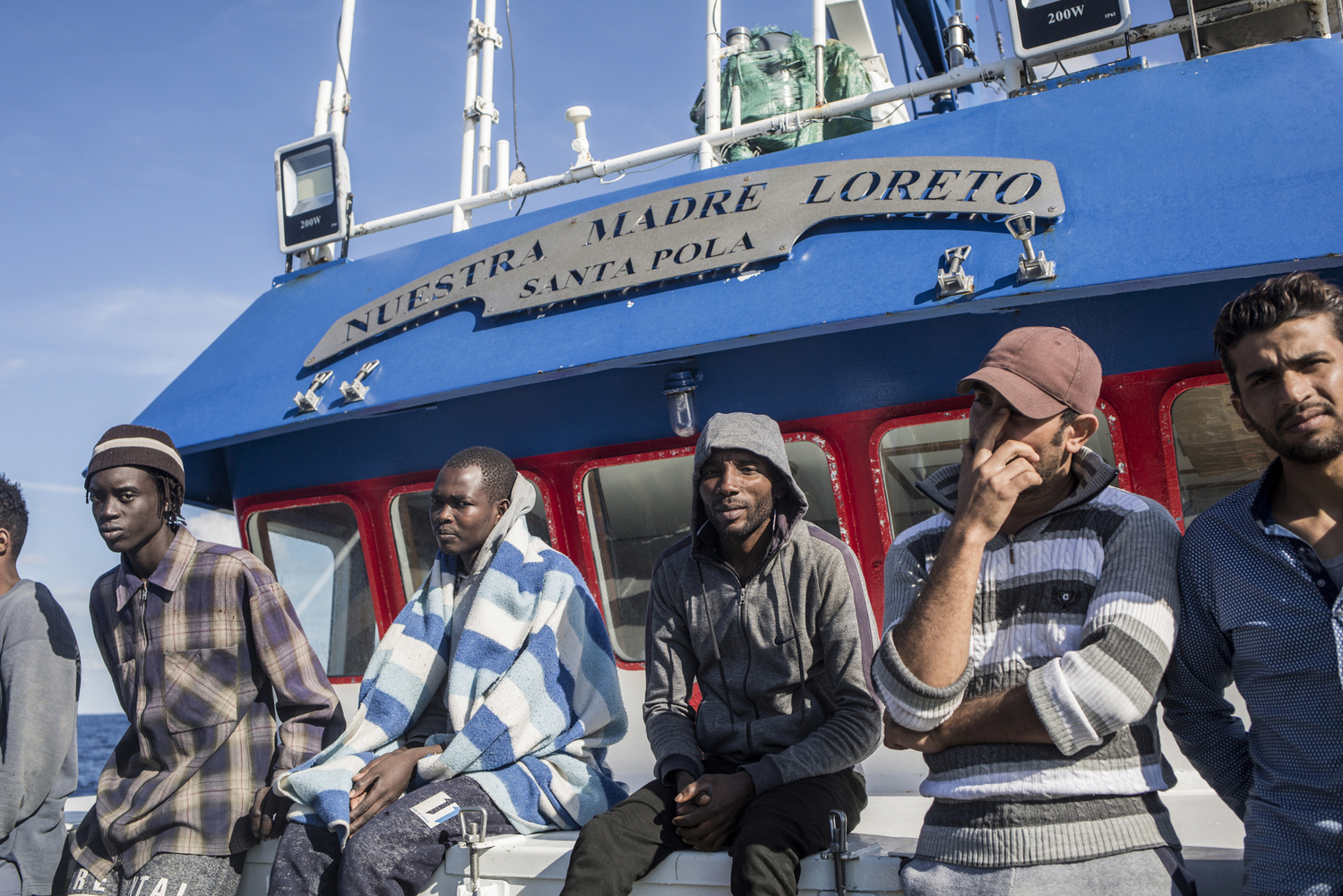 Imigranti na lodi Santa Madre de Loreto.