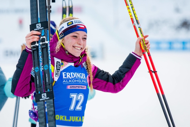 Markéta Davidová po senzačním třetím místě. Markéta Davidová po senzačním třetím místě.