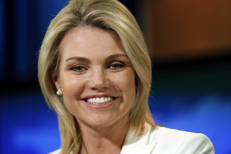 Heather Nauertová je od roku 2017 tiskovou mluvčí ministerstva zahraničí USA. Heather Nauertová je od roku 2017 tiskovou mluvčí ministerstva zahraničí USA.