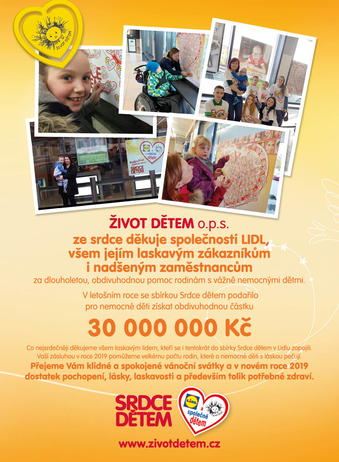 Sbírka Srdce dětem.