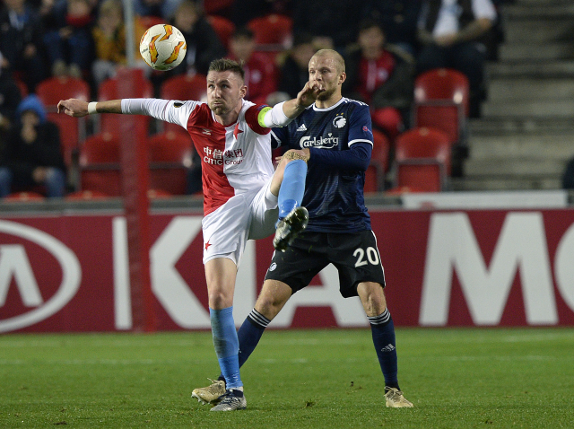 Jaromír Zmrhal při utkání Evropské ligy proti Kodani. Jaromír Zmrhal při utkání Evropské ligy proti Kodani.