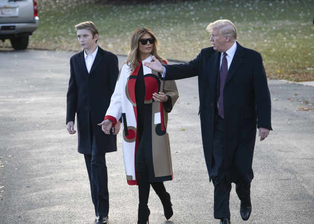 Donald Trump s manželkou Melanií a synem Baronem.