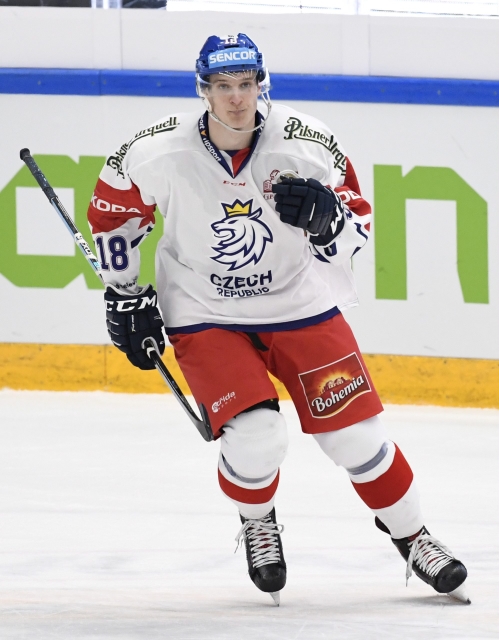 Dominik Kubalík v dresu české reprezentace.