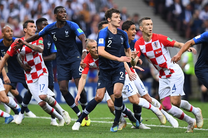 Finále fotbalového šampionátu v Rusku mezi Francií a Chorvatskem.