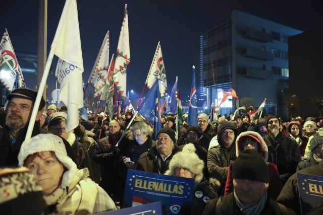 Protesty proti novele zákoníku práce, Budapešť.
