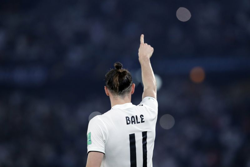 Gareth Bale z Realu Madrid oslavuje vstřelenou branku.