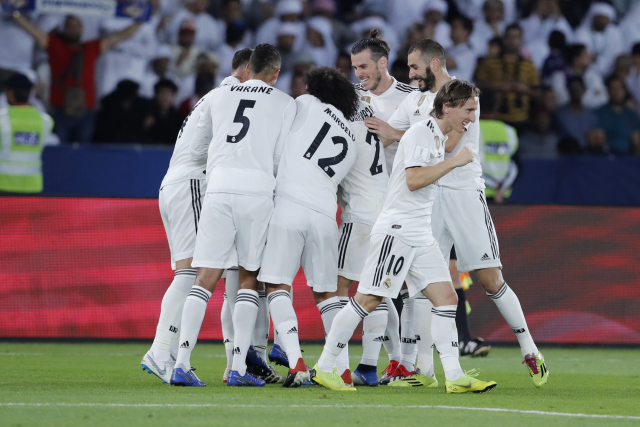 Radující se hráči Realu Madrid.