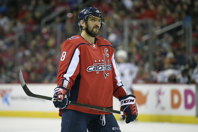 Alex Ovečkin v dresu Washingtonu Capitals. 