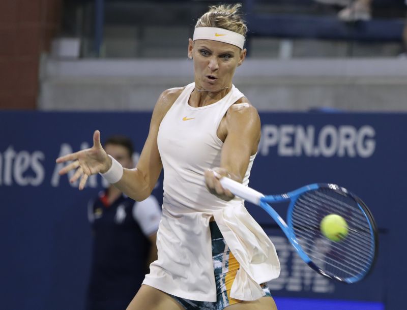 Lucie Šafářová během zápasu na US Open.