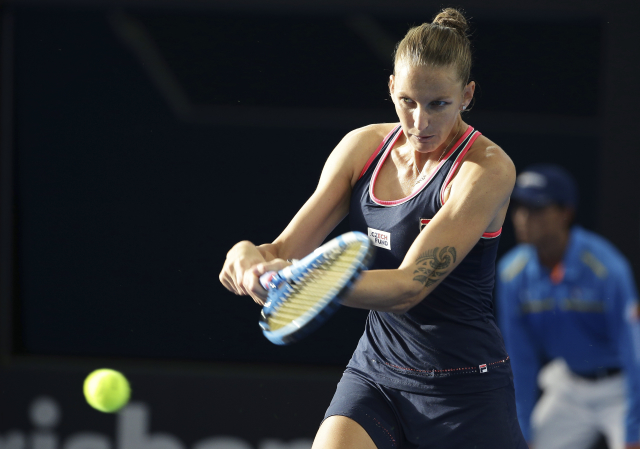 Karolína Plíšková při finále v Brisbane.