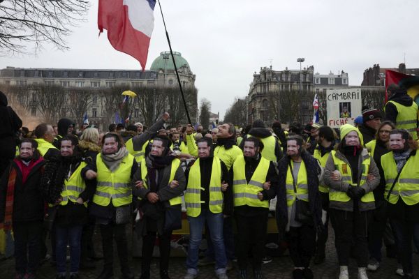 Protest žlutých vest ve Francii.