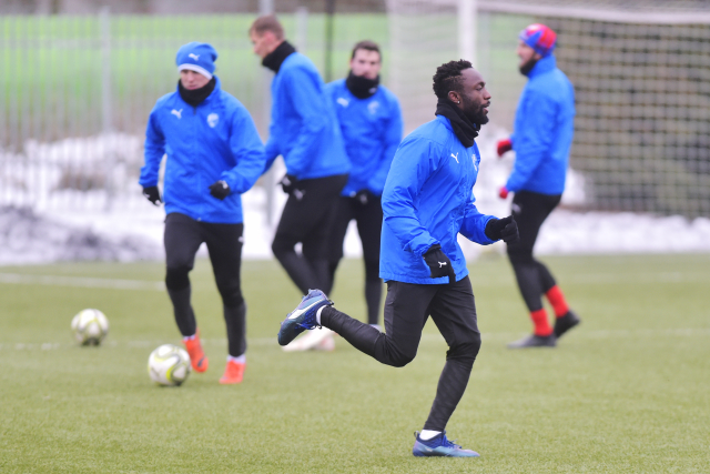 Fotbalisté Plzně při tréninku.
