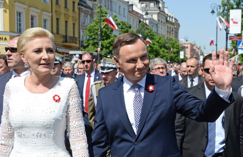 Agata Kornhauserová-Dudová a prezident Polska Andrzej Duda. 