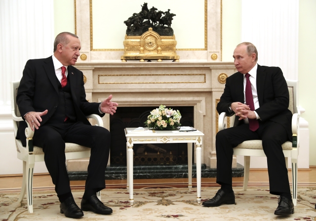 Vladimir Putin se svým tureckým protějškem Recepem Tayyipem Erdoganem.