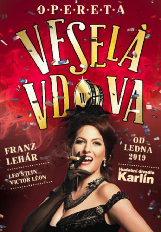 Plakát k operetě Veselá vdova.