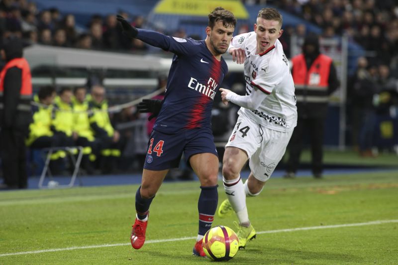 Zápas francouzské fotbalové ligy mezi PSG a Rennes. Zápas francouzské fotbalové ligy mezi PSG a Rennes.