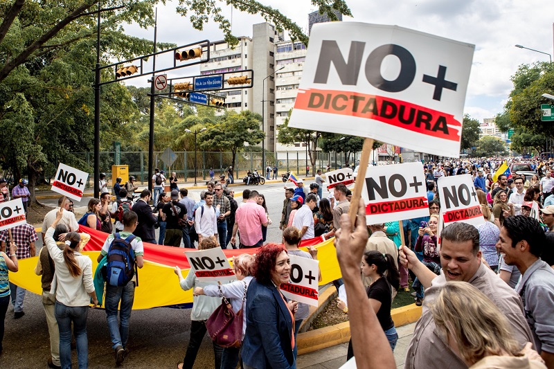 Protesty ve Venezuele.