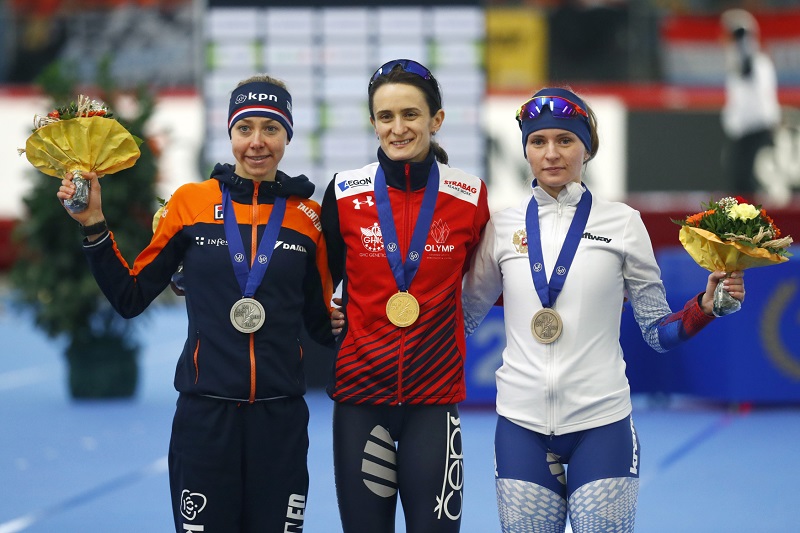 Česká závodnice Martina Sáblíková vyhrála závod na 5000 metrů.