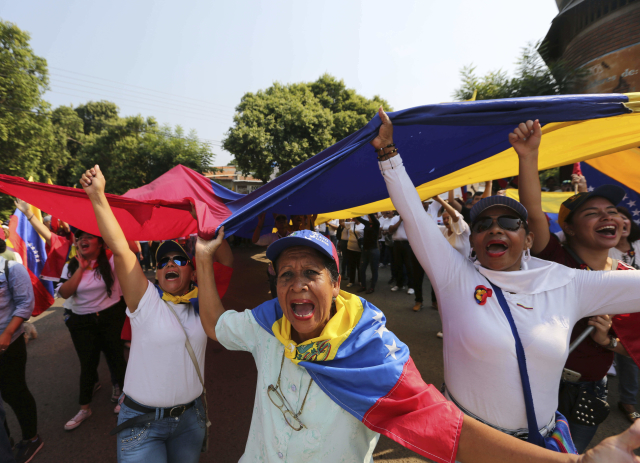 Demonstrace ve Venezuele. 