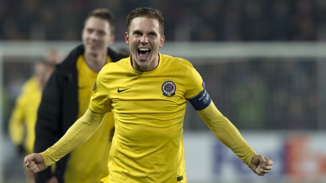 Bořek Dočkal v zápase Evropské ligy za Spartu proti Southamptonu.