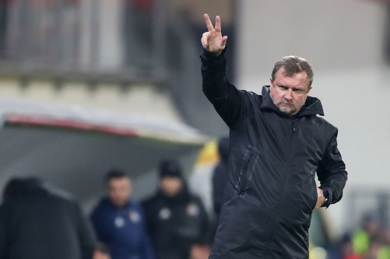 Trenér plzeňské Viktorie Pavel Vrba během zápasu Evropské ligy proti Dinamu Záhřeb.