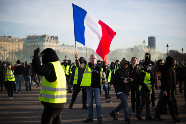 Sobotní demonstrace žlutých vest v Paříži.