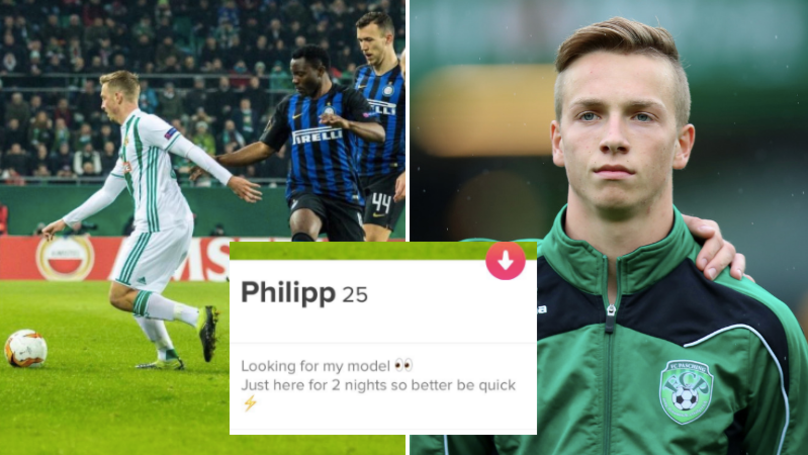 Vídeňský fotbalista hledal na tinderu krátkou známost v Miláně.