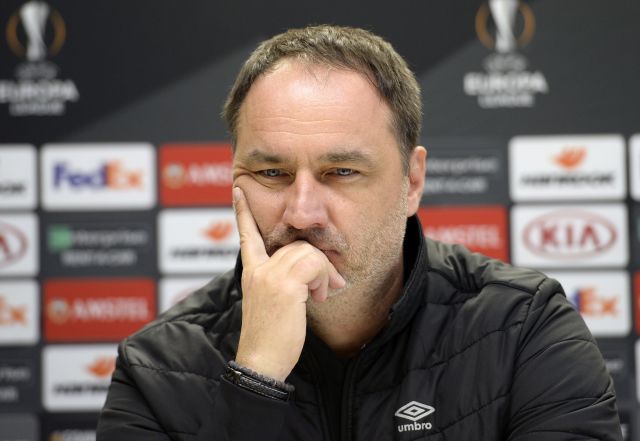 Trenér Slavie Jindřich Trpišovský.