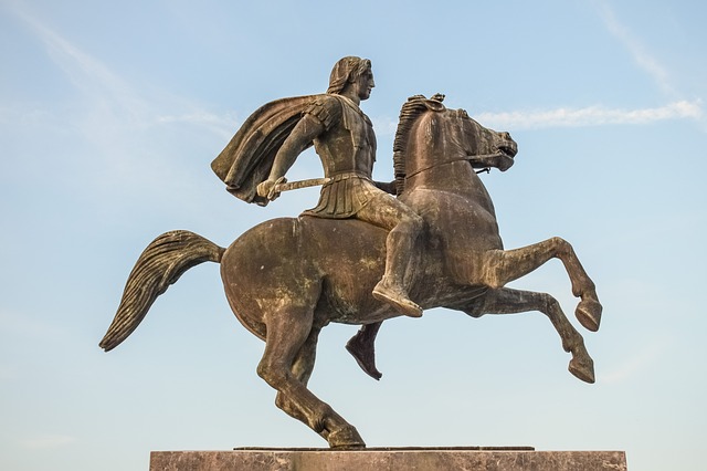 Socha Alexandera Velikého v řecké Soluni.