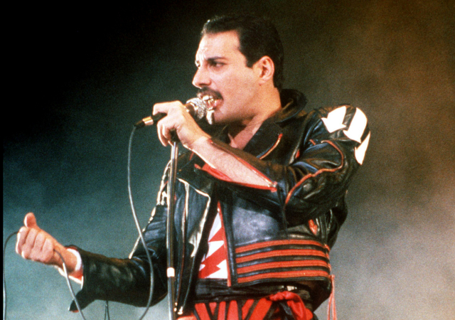 Zpěvák Freddie Mercury.