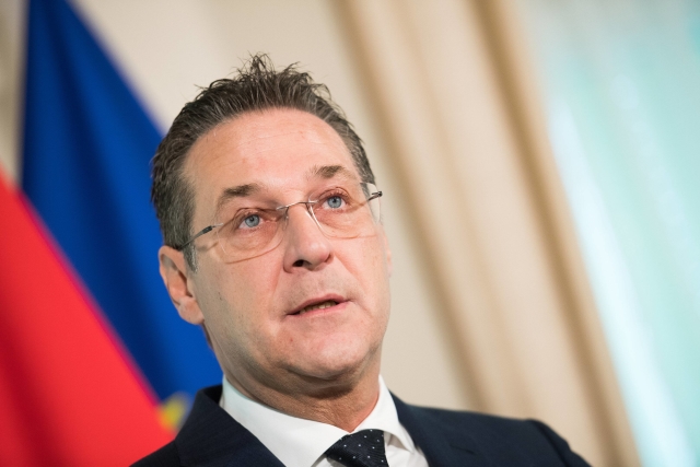 Vicekancléř a předseda Svobodné strany Rakouska (FPÖ) Heinz-Christian Strache .