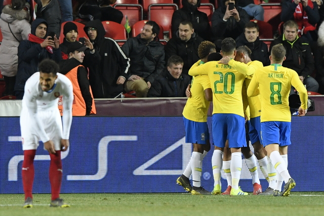 Česká fotbalová reprezentace se utkala s Brazílií.