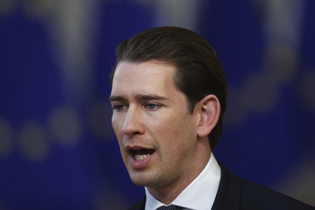 Rakouský kancléř Sebastian Kurz.