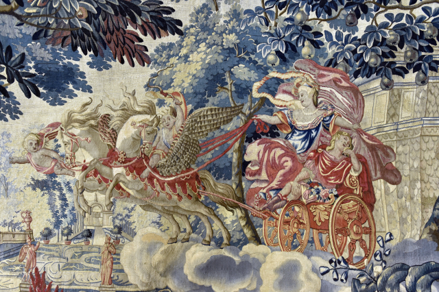 Detail tapisérie Armida a Rinaldo.