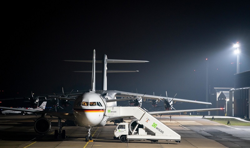 Pro vládní airbus se jednalo o první let po čtyřech měsících.