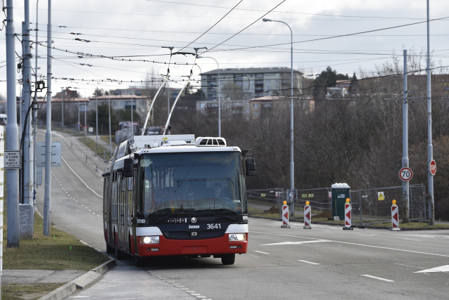 Trolejbus brněnské městské dopravy. 