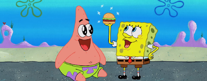 Spongebob s kamarádem Patrikem.