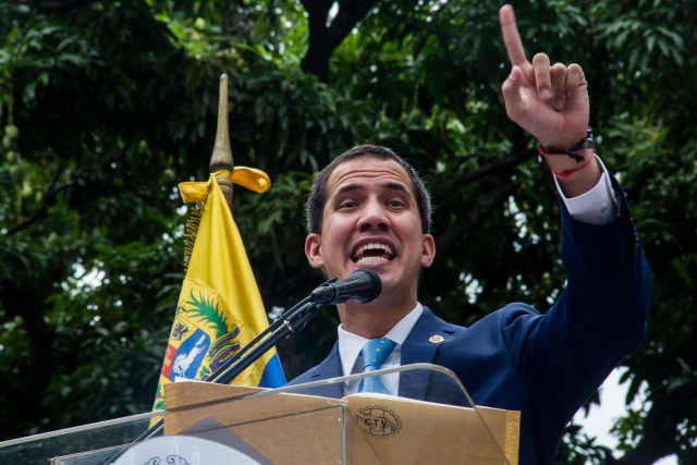 Venezuelský opoziční lídr Juan Guaidó. Venezuelský opoziční lídr Juan Guaidó.