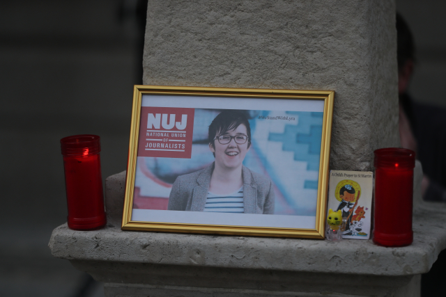 Pieta za zavražděnou novinářku.