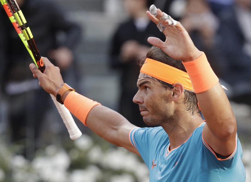 Tenista Rafael Nadal porazil na turnaji v Římě Novaka Djokoviče.
