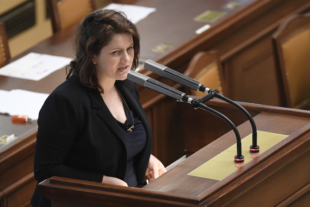 Ministryně práce a sociálních věcí Jana Maláčová na schůzi Sněmovny.