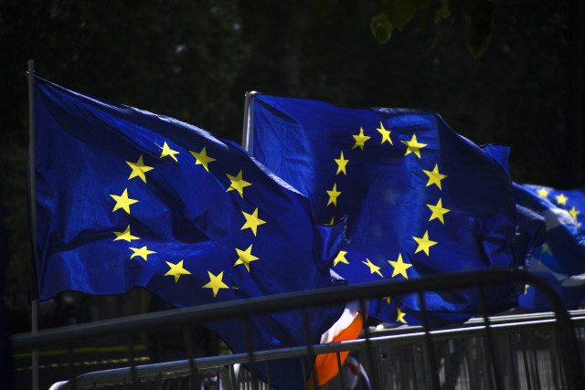 Vlajka EU. 