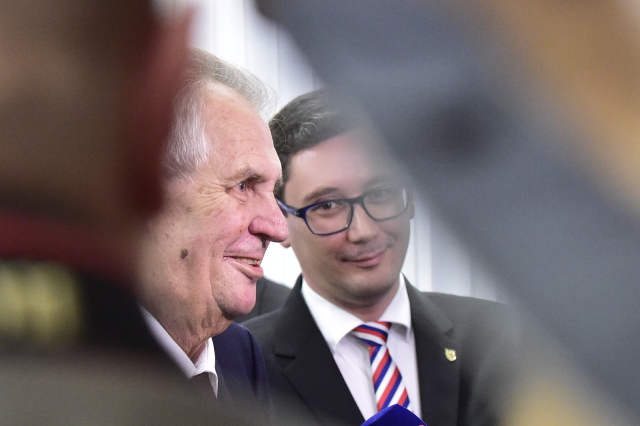 Prezident Miloš Zeman a Jiří Ovčáček. 